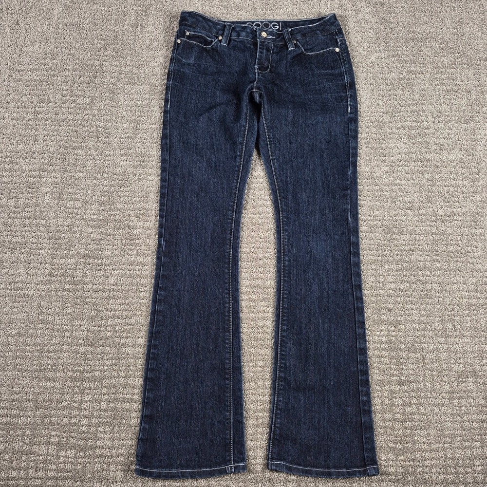 Coogi Jeans Womens 3/4 (28x31) Dark Wash Bootcut Low Rise Embroidered Y2K Denim